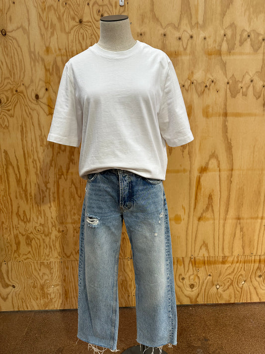 ANINE BING DISTRESSED STRAIGHT LEG JEANS - SIZE 26