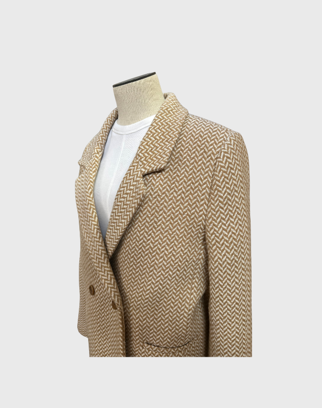 ANINE BING DOUBLE-BREASTED JACKET IN HERRINGBONE - SIZE M
