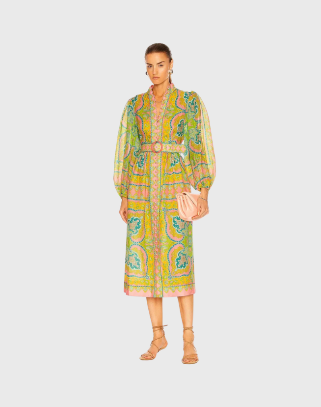 ZIMMERMANN ESTELLE MIDI PRINT DRESS - SIZE 2