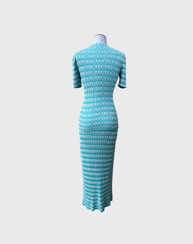 ANNA QUAN STRETCH KNIT SET - SIZE 8 SKIRT AND SIZE 6 TOP