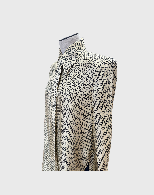 SCANLAN THEODORE SILK SHIRT WITH TIE - SIZE 8