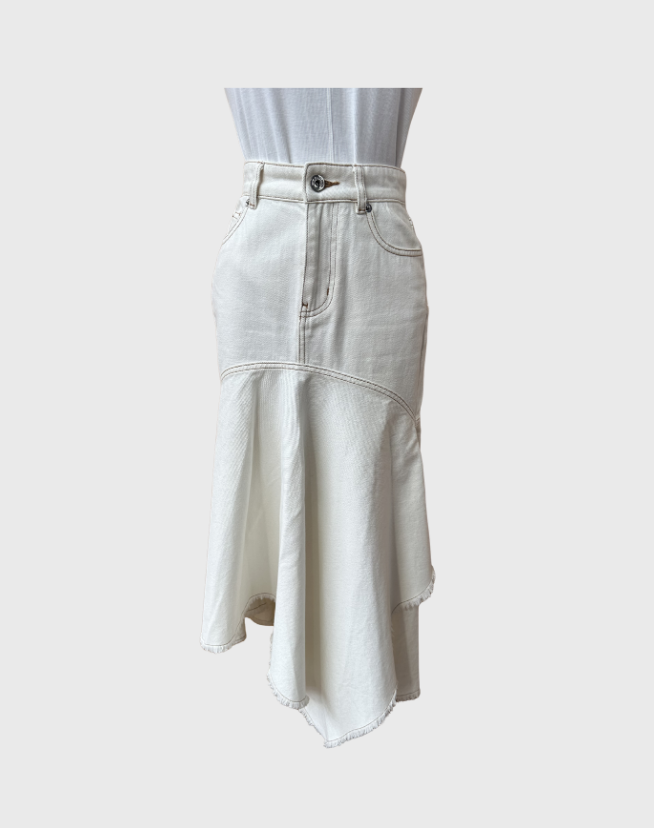 SASS & BIDE LONG DENIM SKIRT - SIZE 6