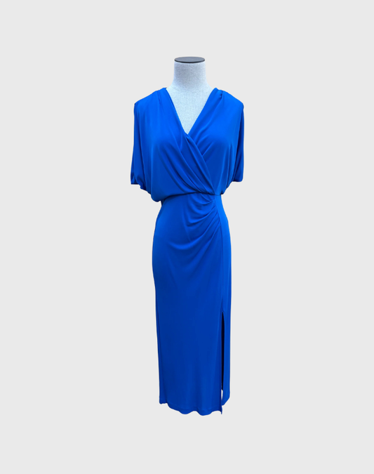 DIANE VON FURSTENBURG COBALT BLUE MIDI DRESS - SIZE S