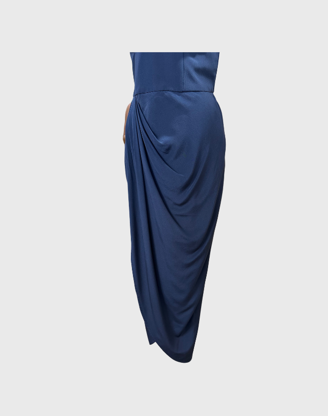 ZIMMERMANN SUEDED SILK PLUNGE LONG DRESS - SIZE 2