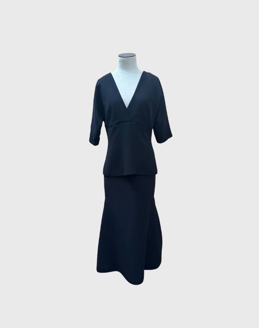 CARLA ZAMPATTI CREPE BLACK SKIRT - SIZE 10