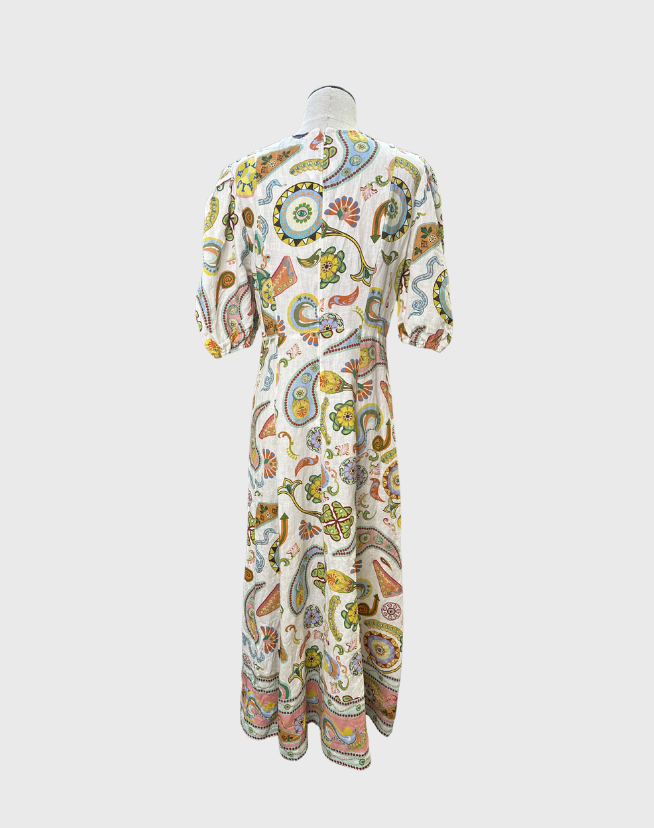 ALEMAIS ARCADE MIDI DRESS - SIZE 14