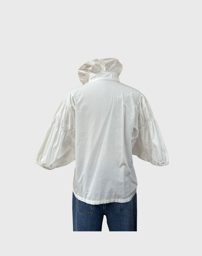 J.W ANDERSON FRILL NECK BLOUSE - SIZE 10