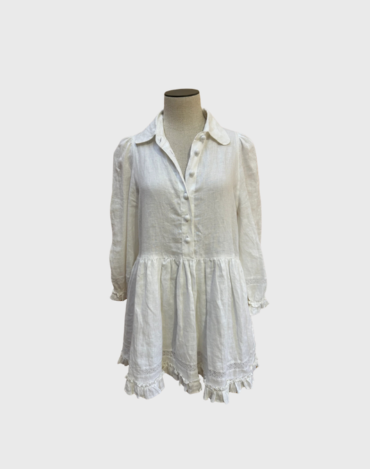 MORTON MAC MINI DRESS IN WHITE - SIZE S
