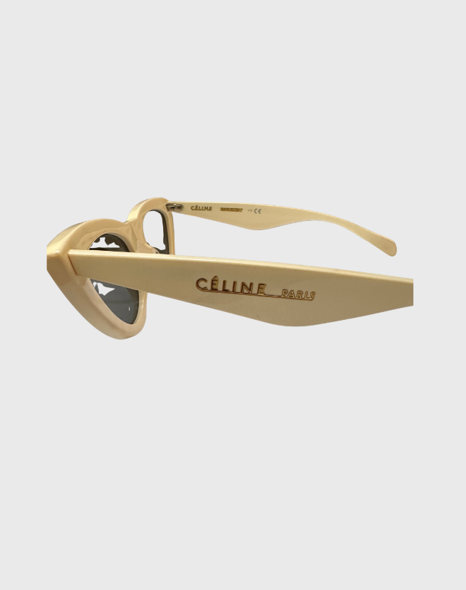 CELINE CAT-EYE IVORY ACETATE SUNGLASSES
