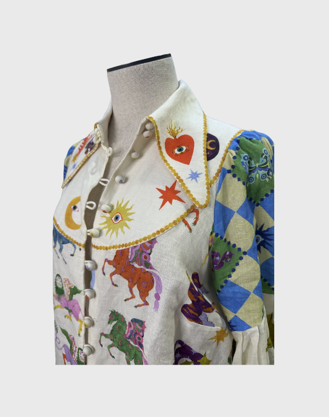 ALEMAIS LOU BALLOON SLEEVE SHIRT - SIZE 10