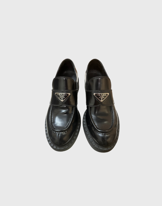 PRADA BRUSHED LEATHER LOAFER - SIZE 36
