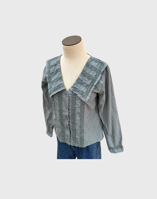 EWA I WALLA BLOUSE MABEL EMBROIDERED VOILE - SIZE XS