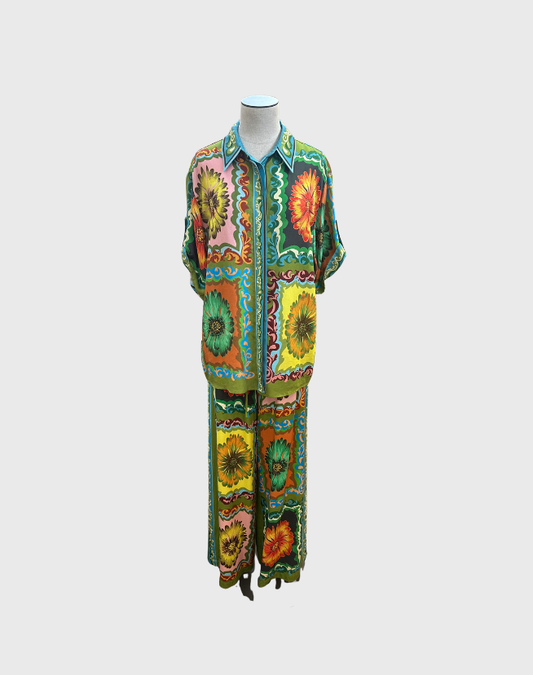 ALEMAIS GARDEN PRINT SET - SIZE 10 SHIRT / SIZE 14 PANTS