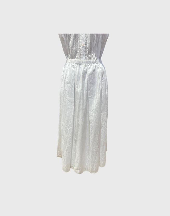THEORY STRIPED COTTON VOILE SKIRT AND TANK SET - SIZE SMALL