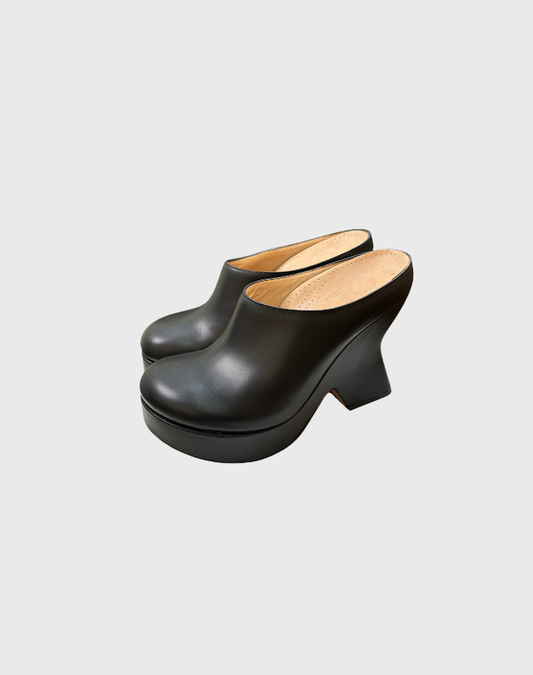 LOEWE TERRA WEDGE CLOGS BLACK - SIZE 38