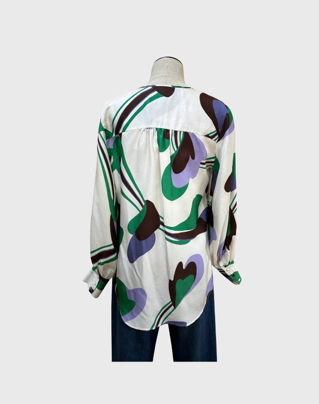 GINGER AND SMART SILK PRINT BLOUSE - SIZE 6