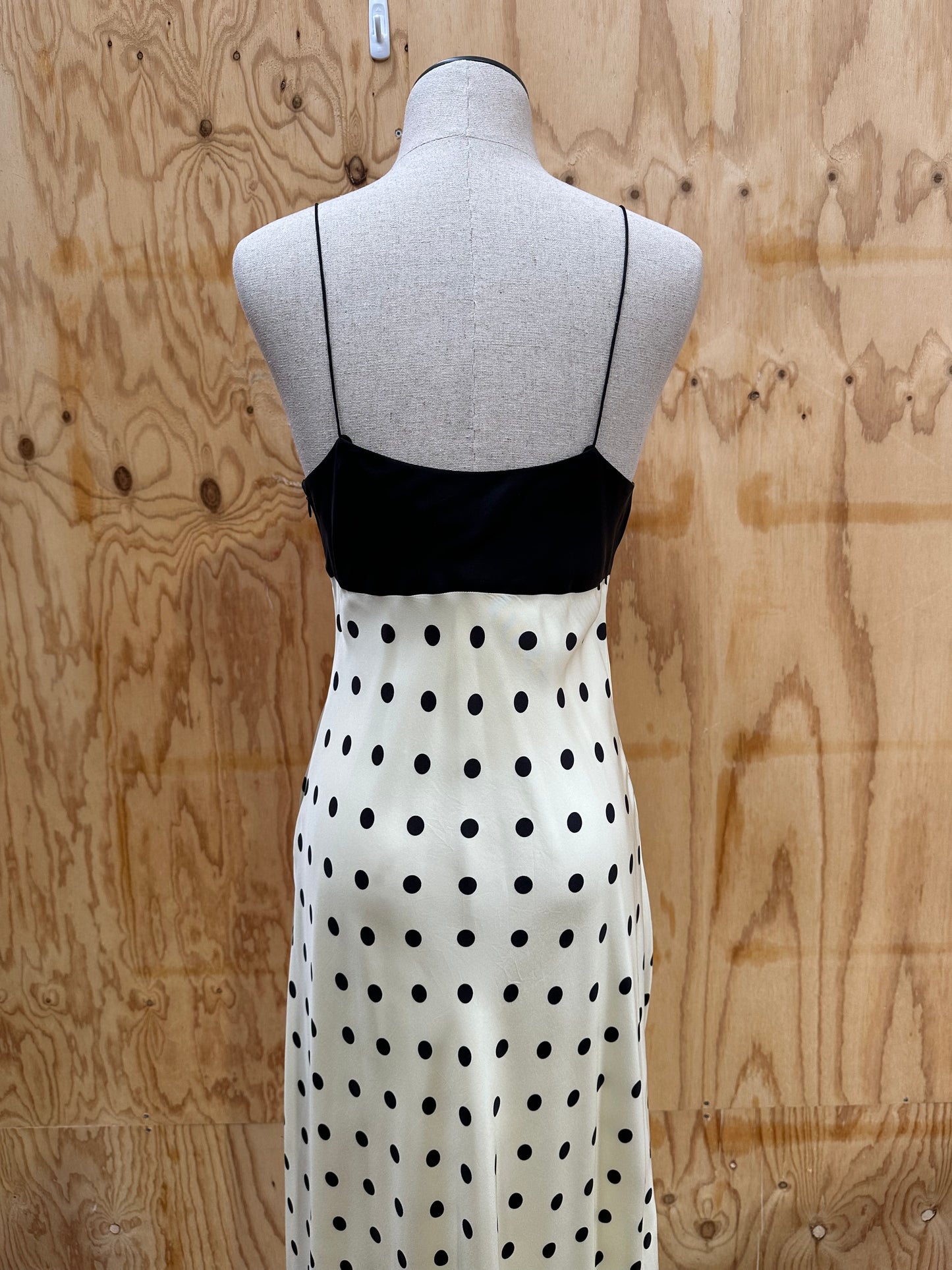 OROTON POLKA DOT SILK DRESS - SIZE 8