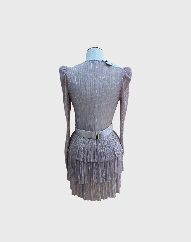 SABINA MUSAYEV CARRY SPARKLE MINI DRESS IN MAUVE - SIZE MEDIUM