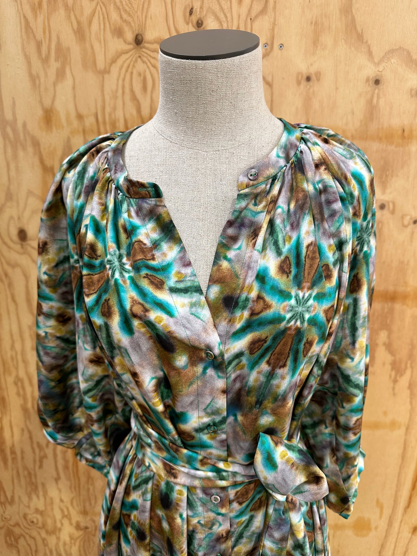 HUSK AZTEC SILK DRESS - SIZE SMALL