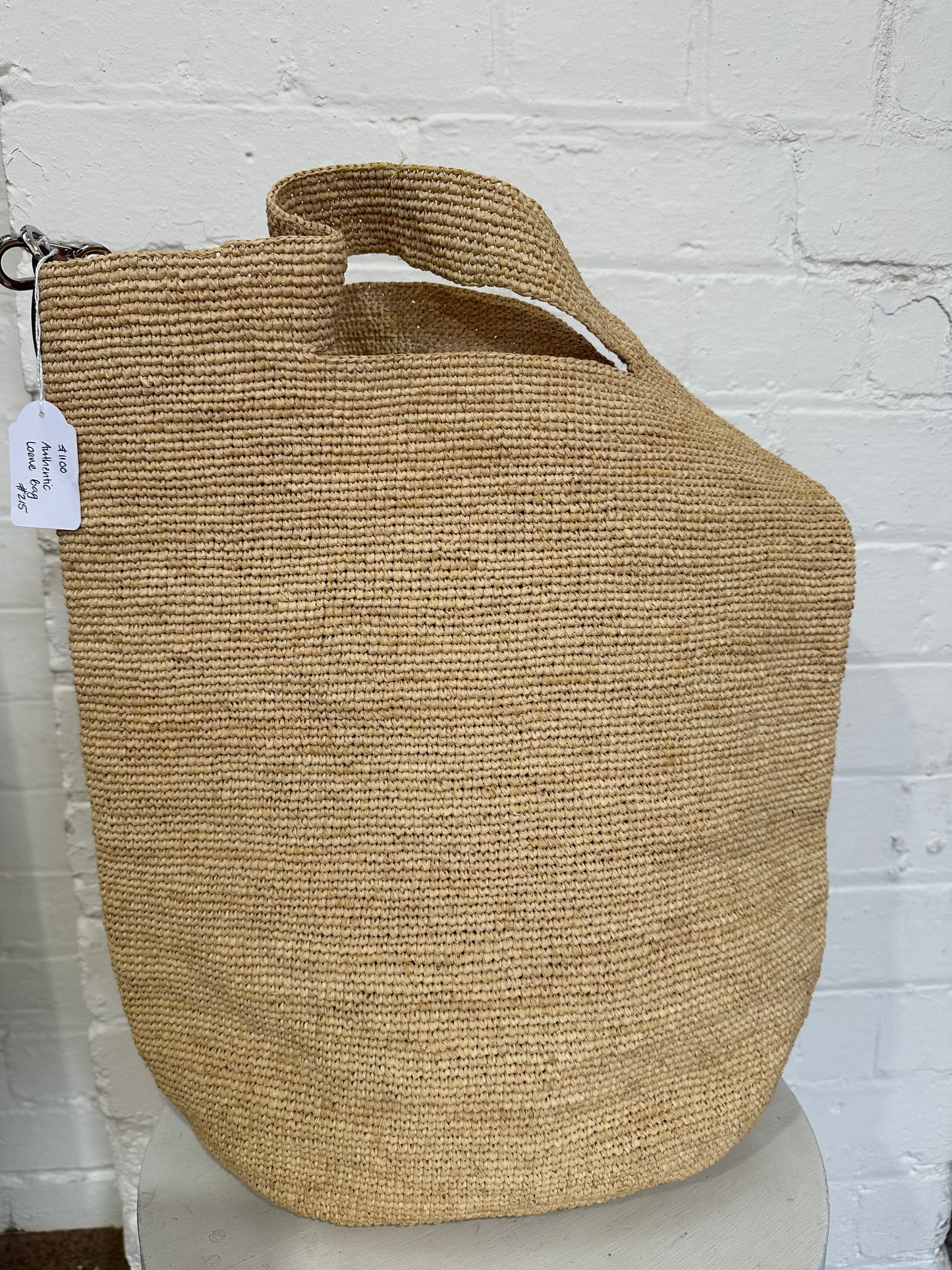 LOEWE LARGE RAFFIA SLIT SATCHEL - $1,100