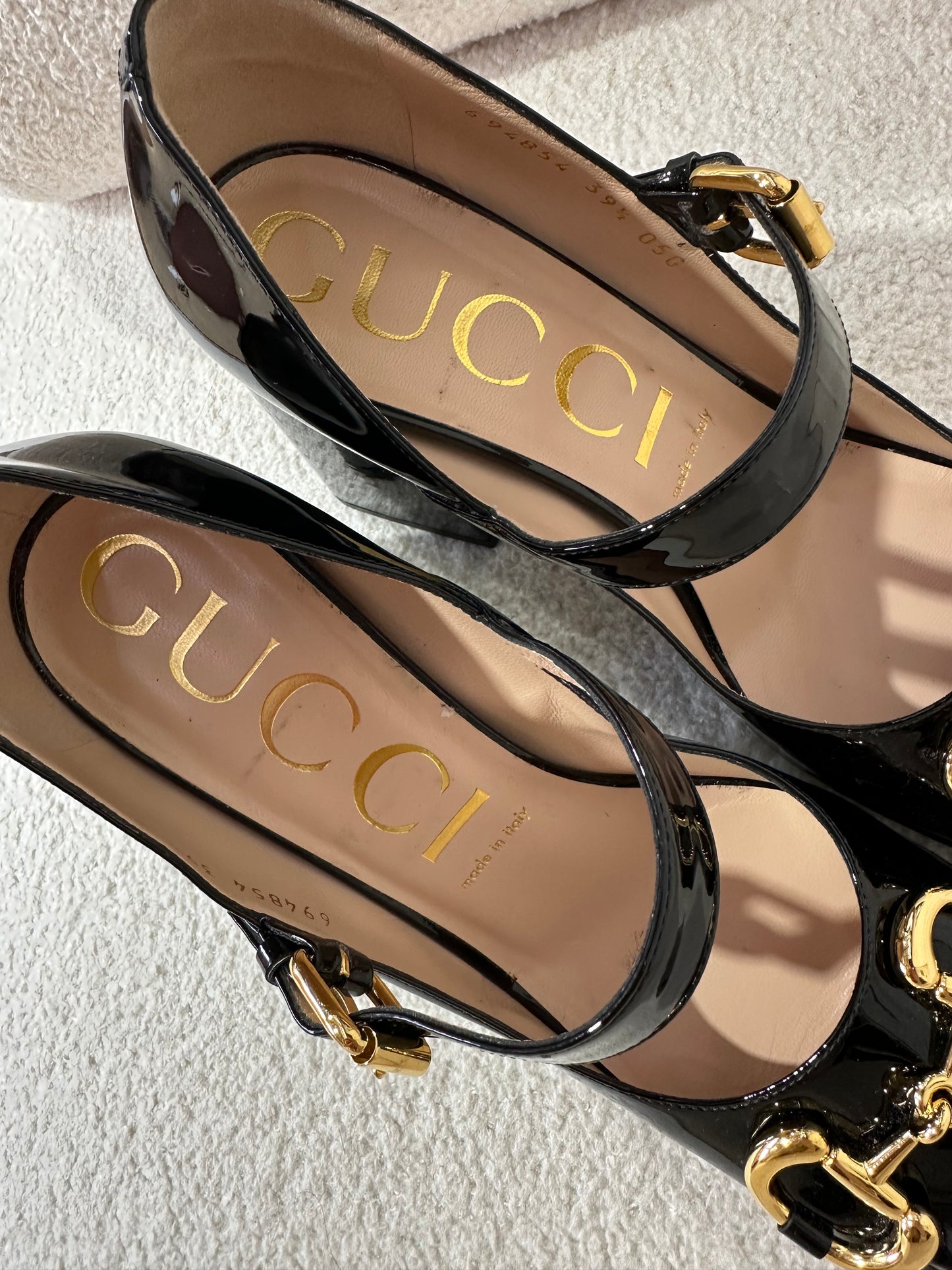 GUCCI HORSEBIT PATENT HEELS - SIZE 39.5