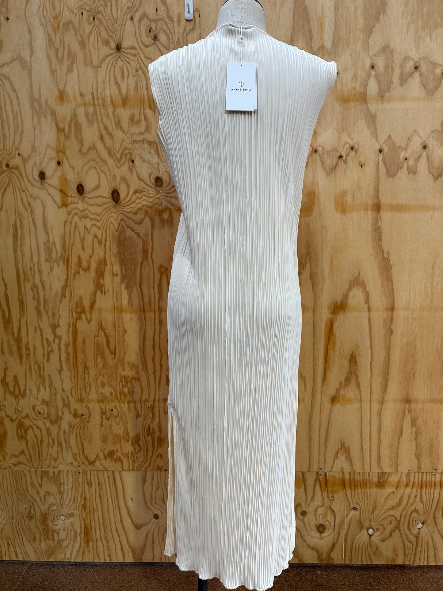 ANINE BING MELANIE RIBBED DRESS CREAM - SIZE 6