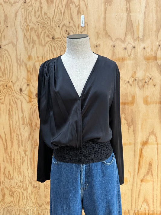 SCANLAN THEODORE SILK BLACK SHIRT - SIZE 10