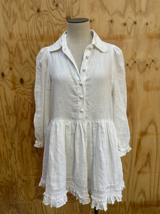 MORTON MAC MINI DRESS IN WHITE - SIZE S