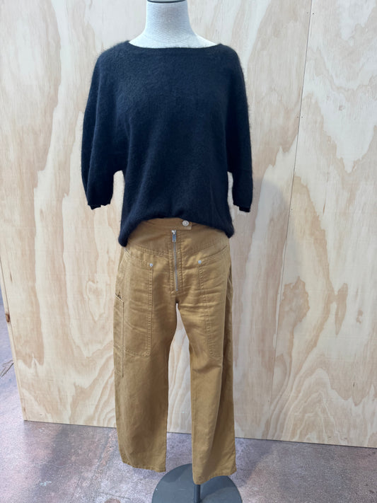 MIA FRATINO BLACK CASHMERE TOP - SIZE L