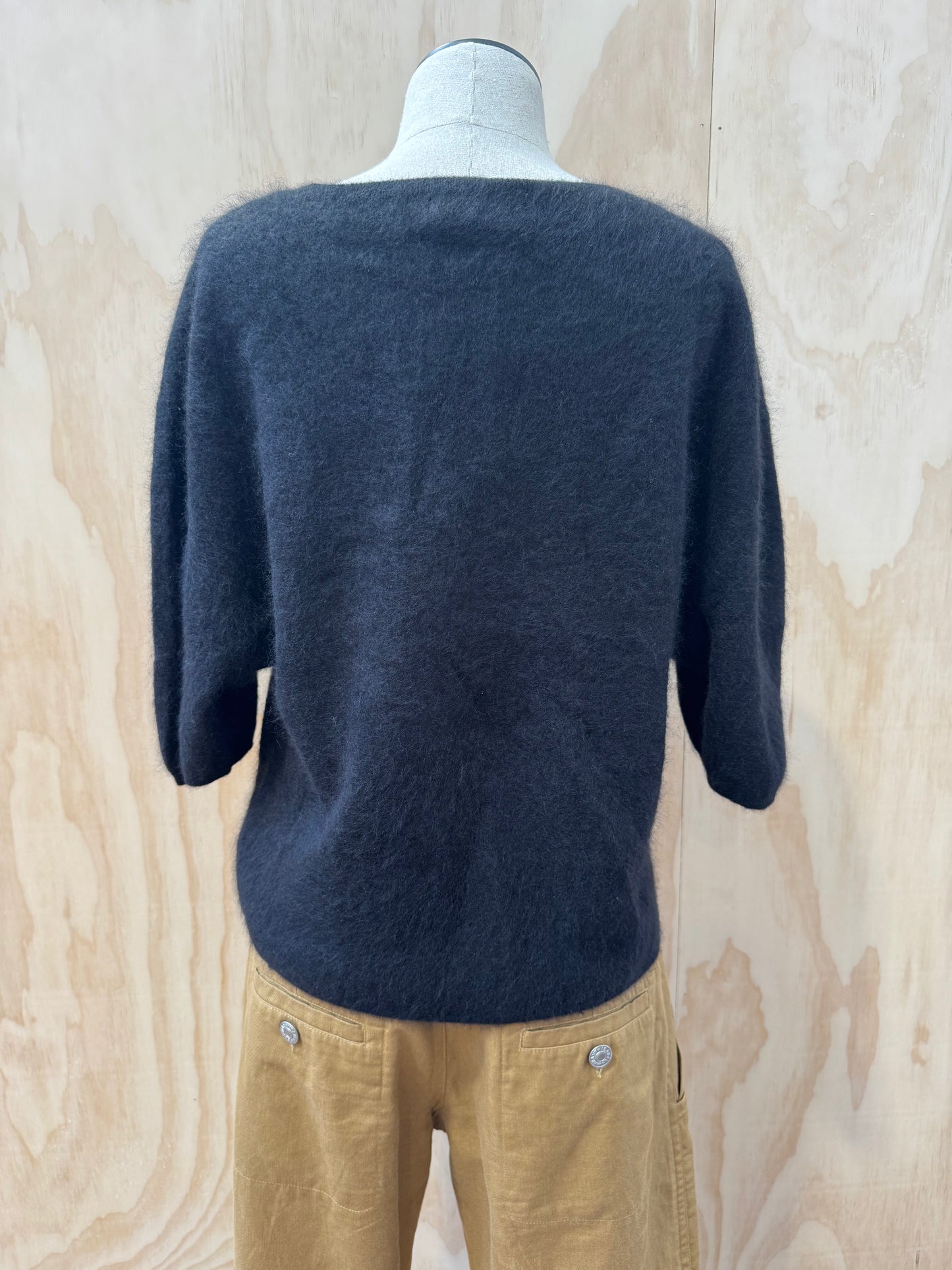 MIA FRATINO BLACK CASHMERE TOP - SIZE L