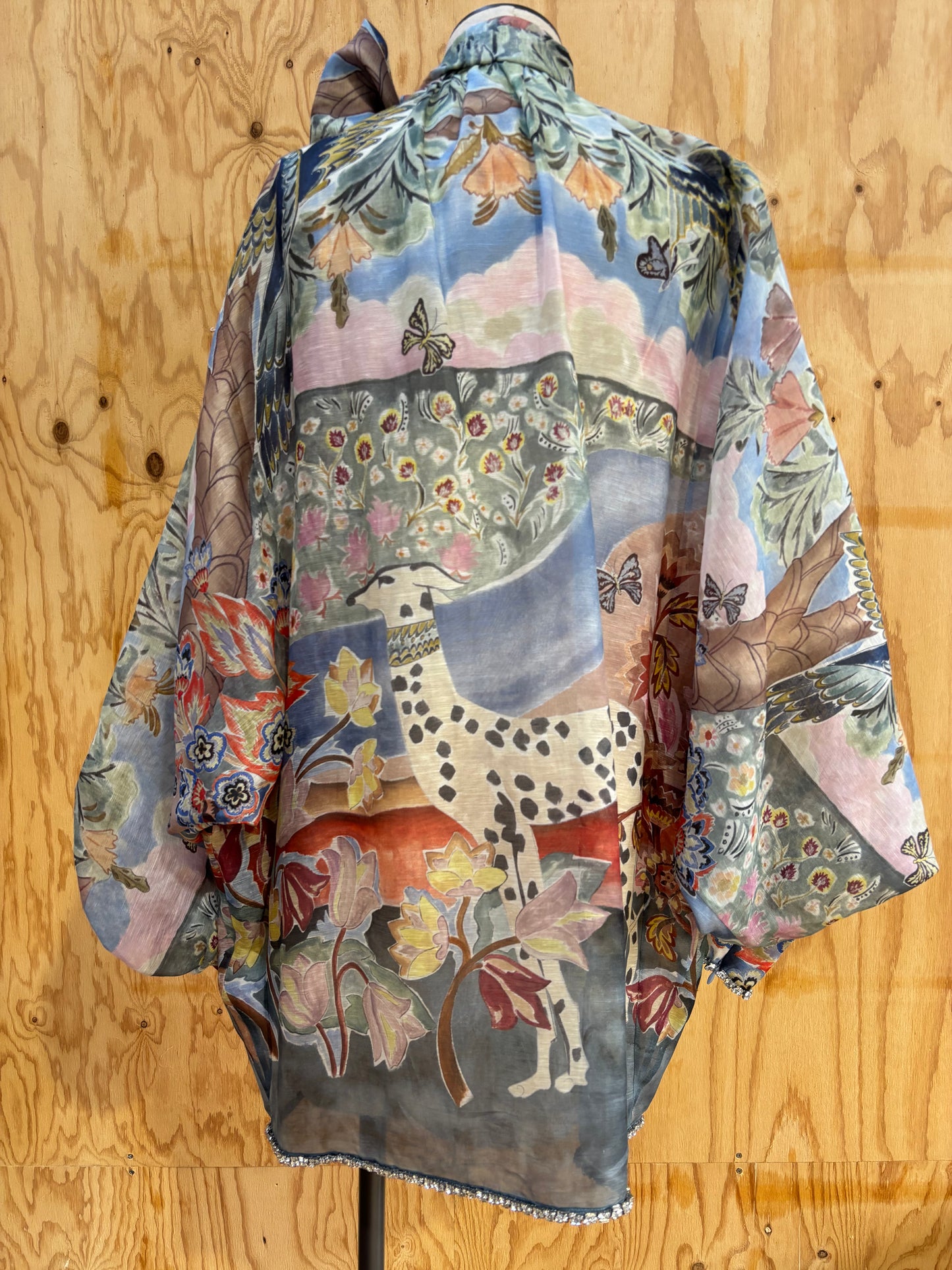 ZIMMERMANN ILLUSTRATION BILLOW SLEEVE MINI DRESS - SIZE XS