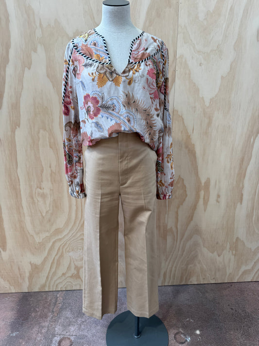 ONCE WAS AUTUMN FLORAL COTTON SILK SHIRT - SIZE 3