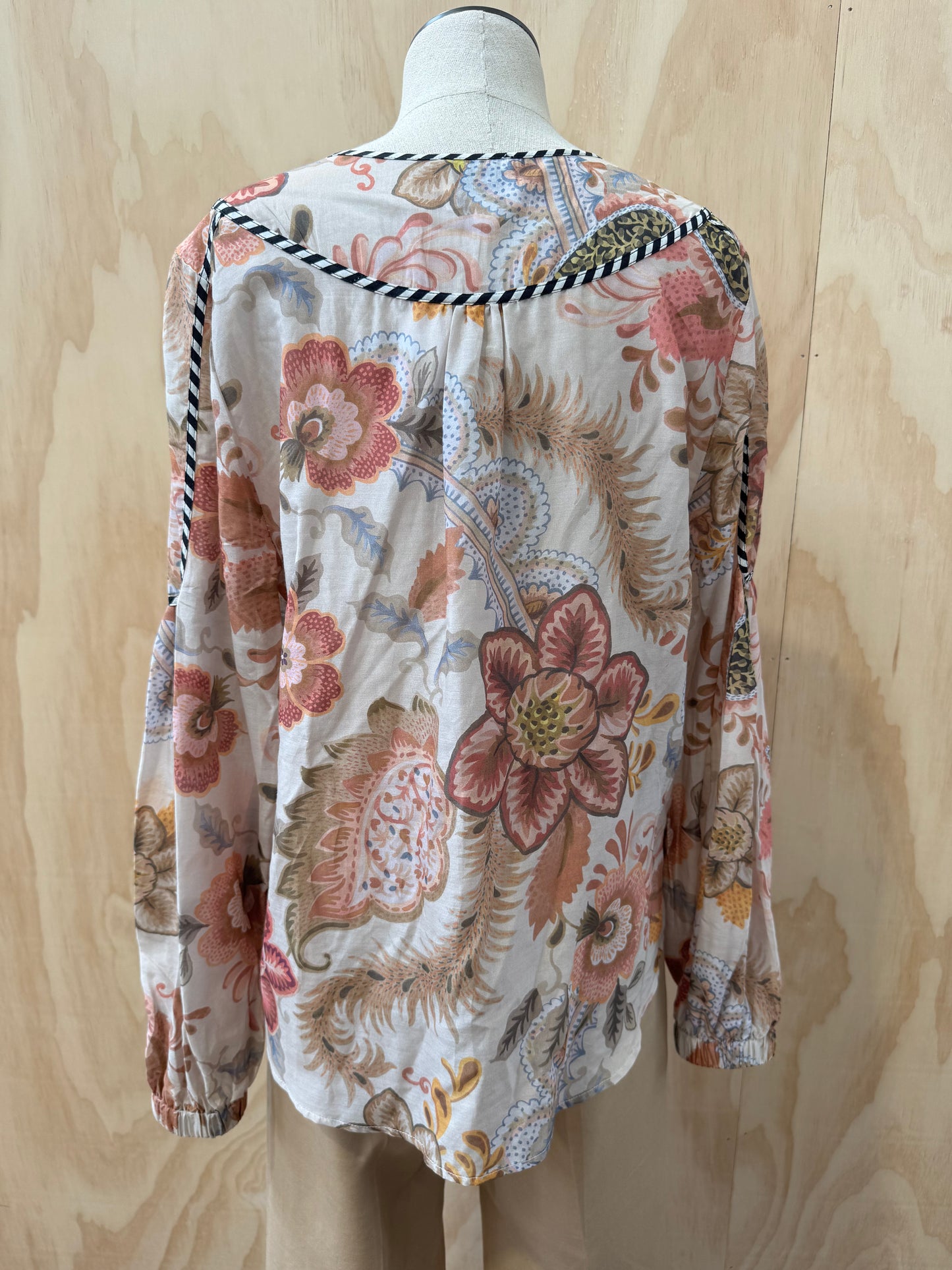 ONCE WAS AUTUMN FLORAL COTTON SILK SHIRT - SIZE 3