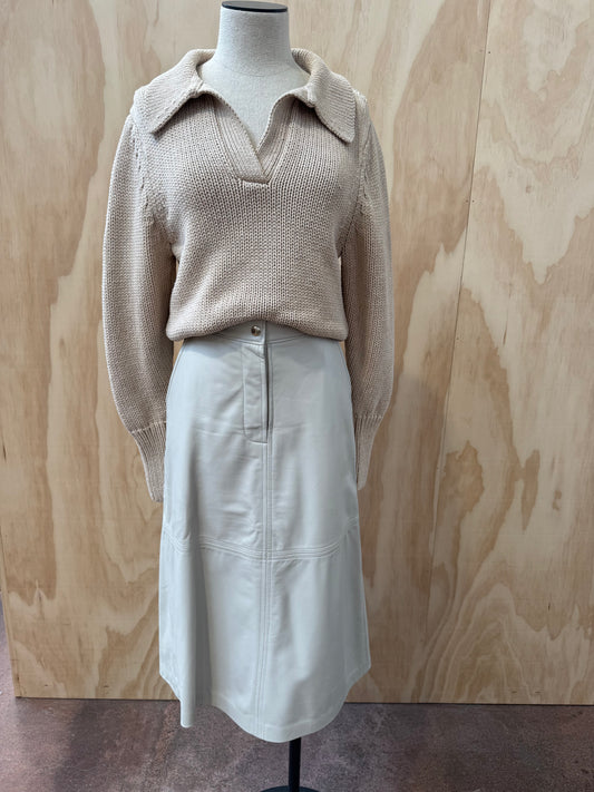 RAW BY RAW GAIA LEATHER MIDI SKIRT - SIZE 2