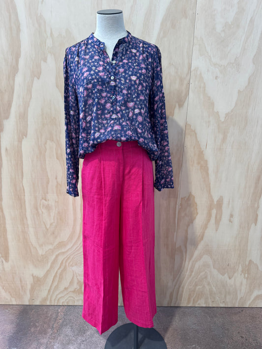 CABLE PINK FREYA LINEN PANTS - SIZE 8