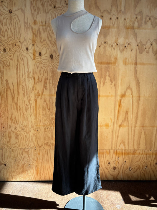 ANINE BING CARRIE WIDE LEG PANT IN BLACK- SIZE 34