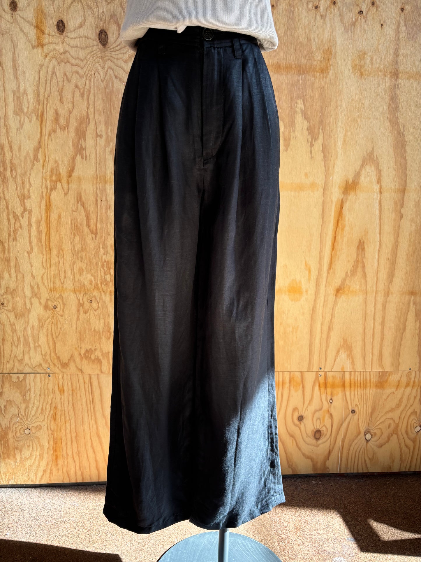 ANINE BING CARRIE WIDE LEG PANT IN BLACK- SIZE 34
