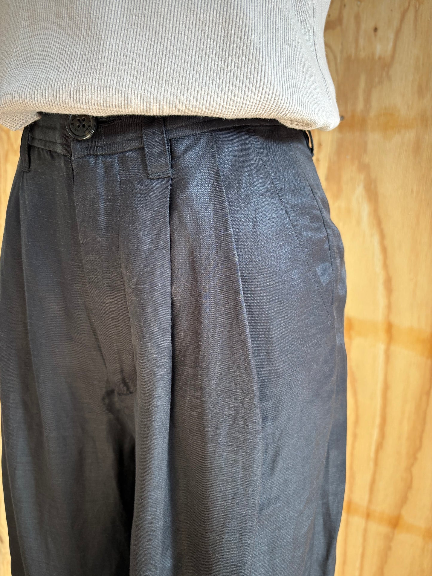 ANINE BING CARRIE WIDE LEG PANT IN BLACK- SIZE 34