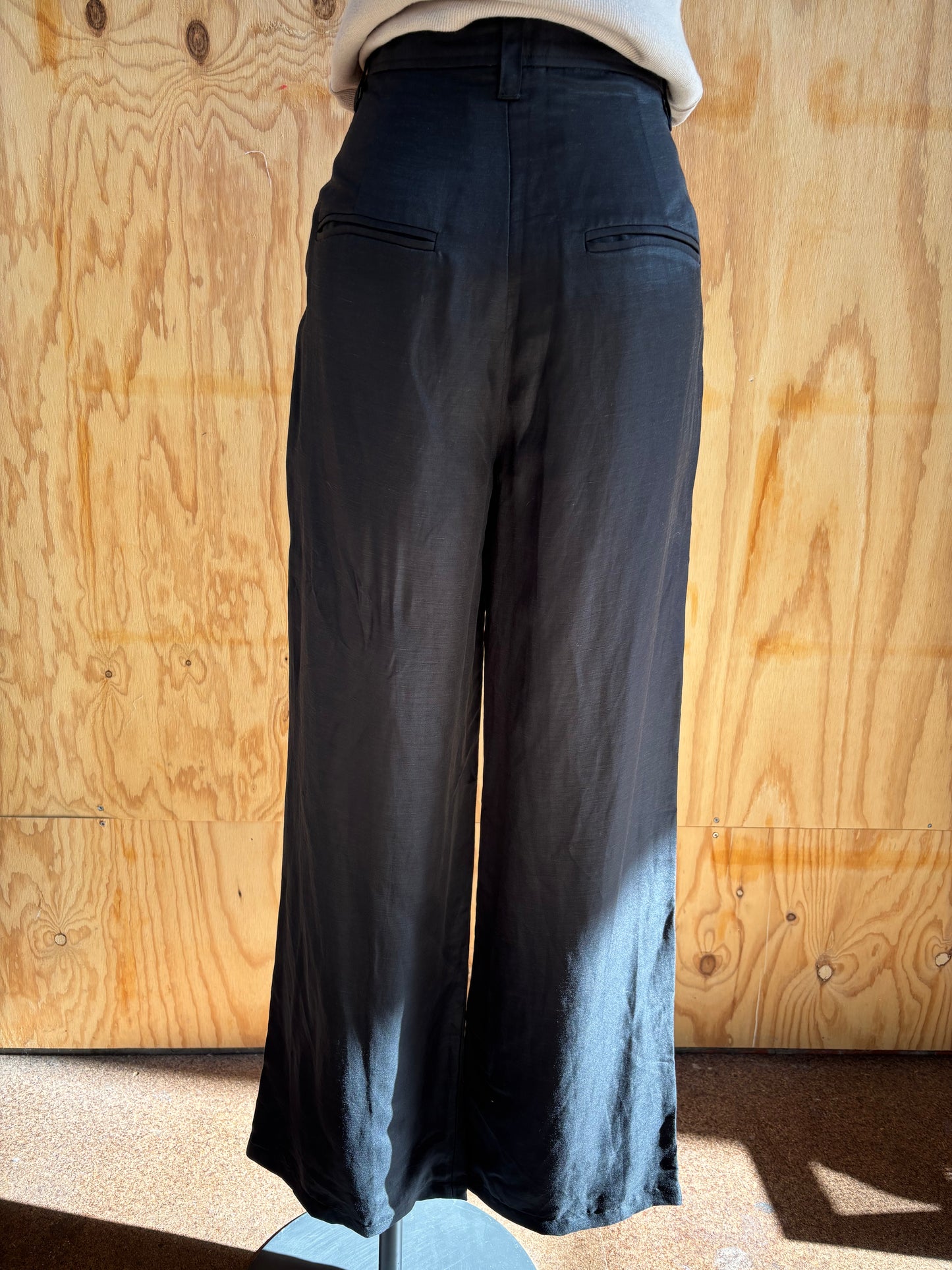ANINE BING CARRIE WIDE LEG PANT IN BLACK- SIZE 34