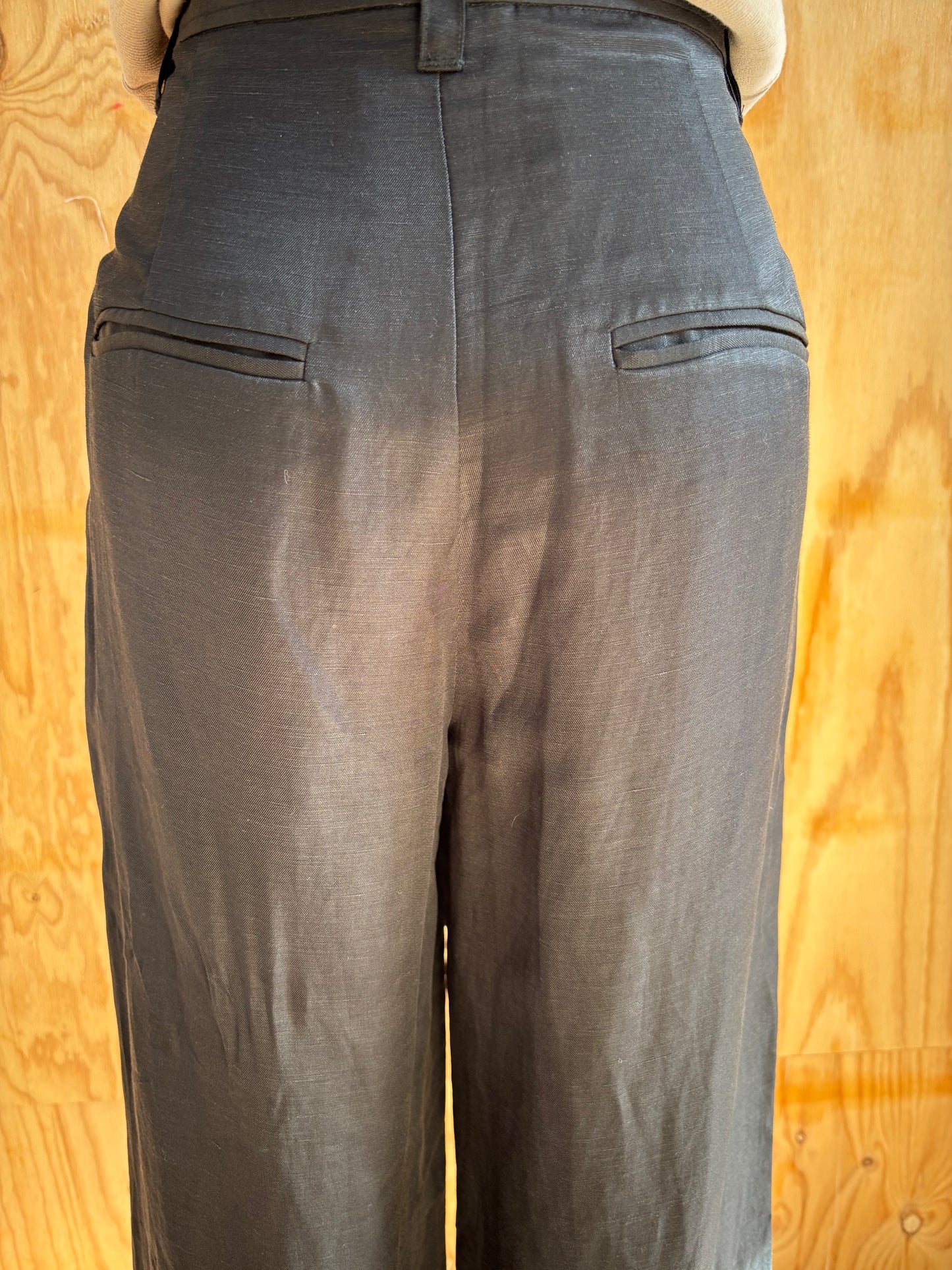 ANINE BING CARRIE WIDE LEG PANT IN BLACK- SIZE 34