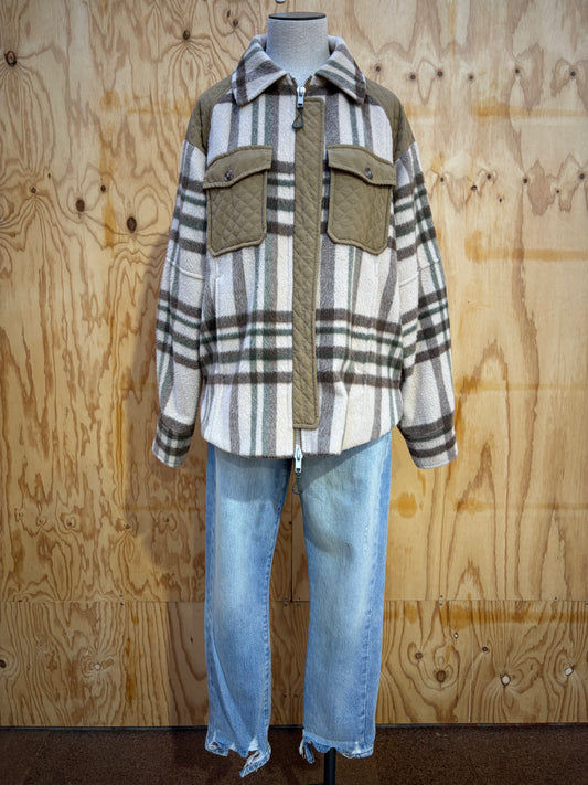 MUNTHE CHECK BOMBER JACKET - SIZE S
