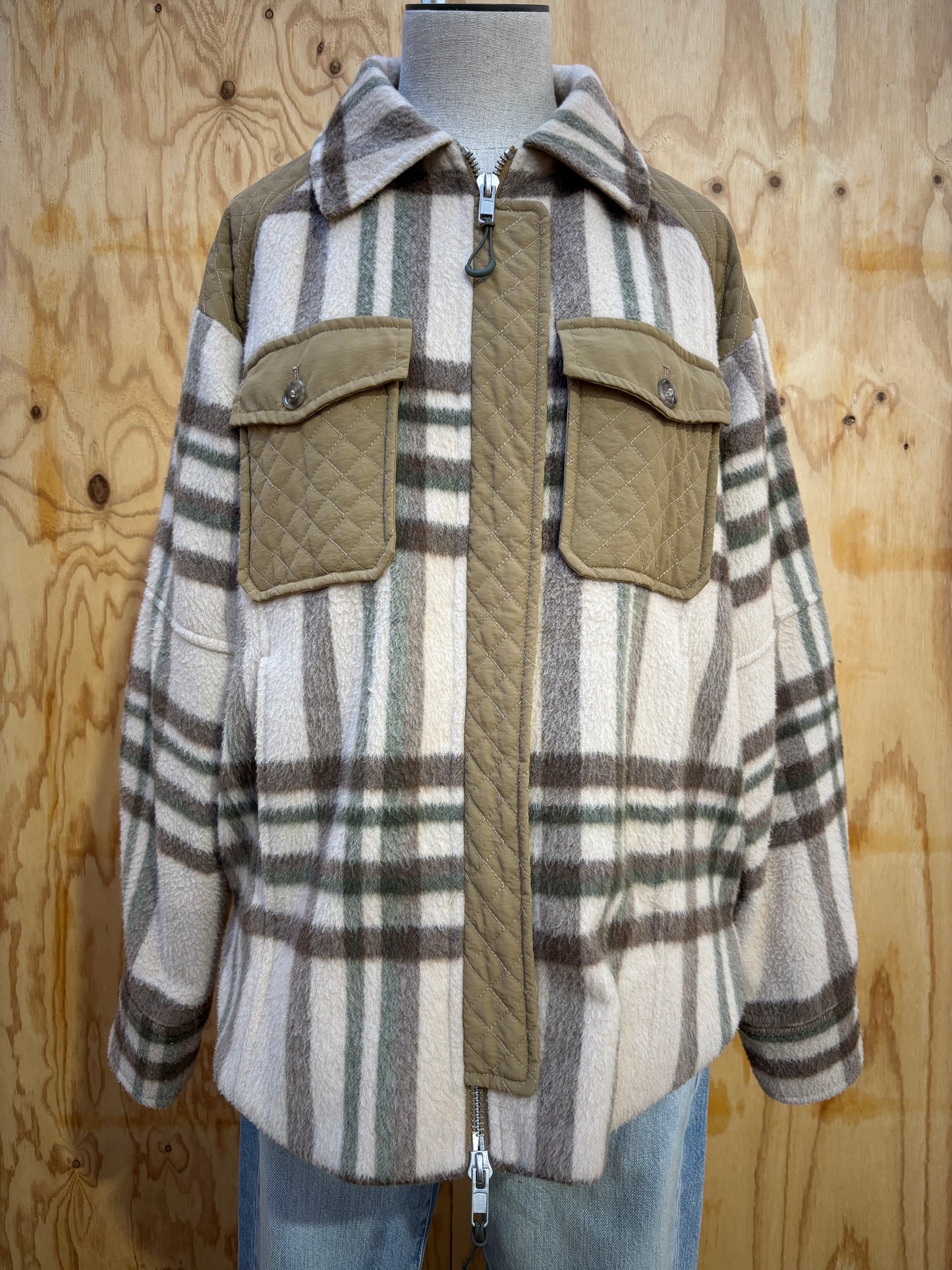 MUNTHE CHECK BOMBER JACKET - SIZE S