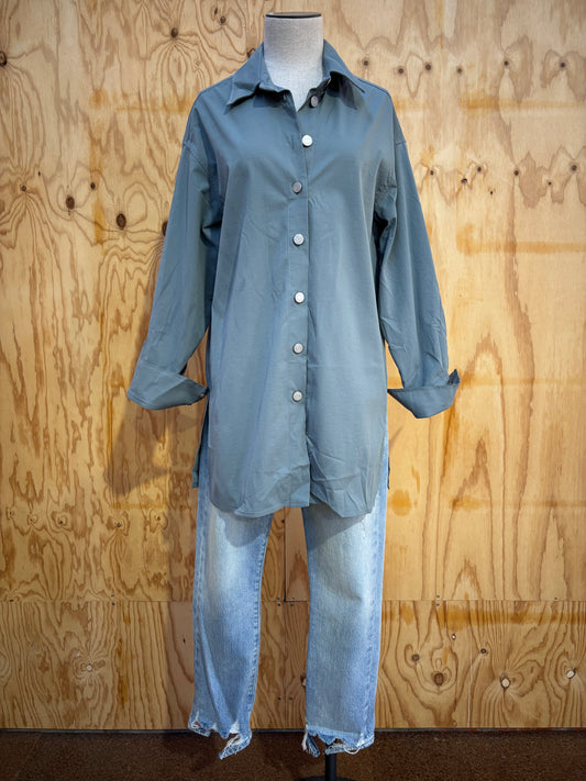 CAMILLA & MARC NELLE UTILITY SHACKET IN TEAL - SIZE XS/S