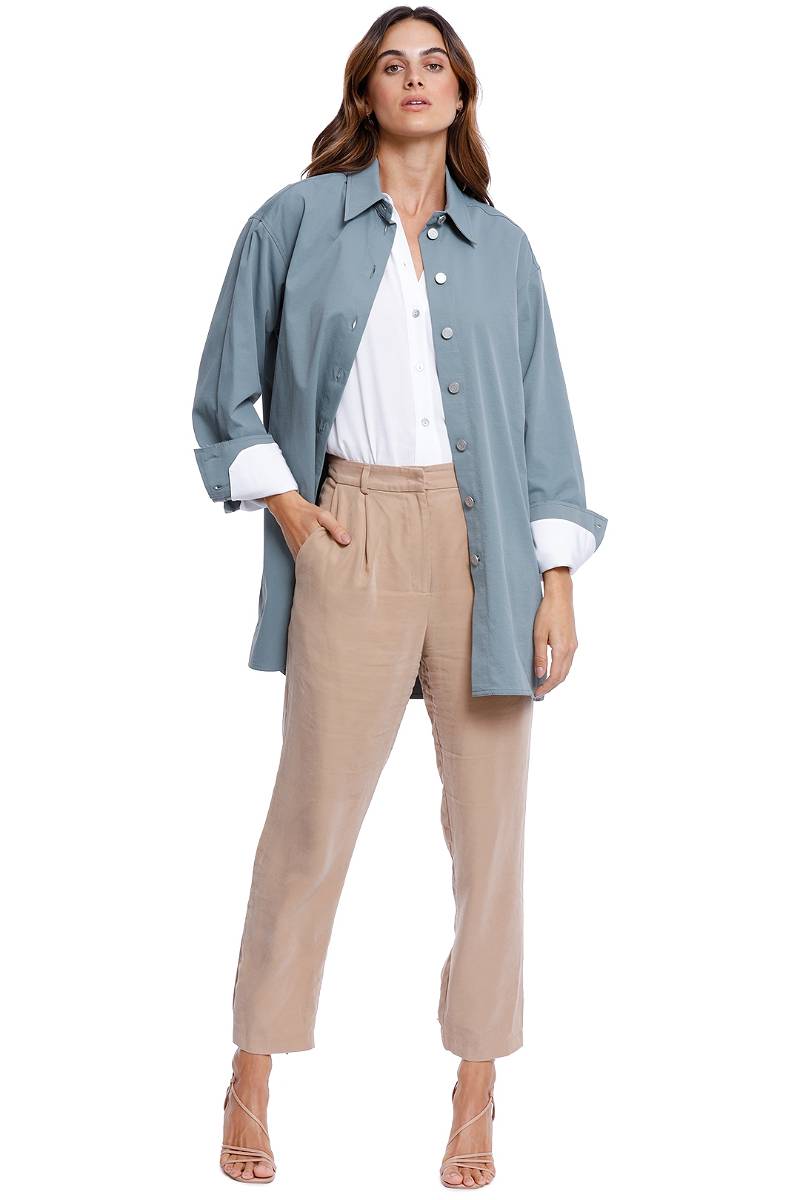 CAMILLA & MARC NELLE UTILITY SHACKET IN TEAL - SIZE XS/S