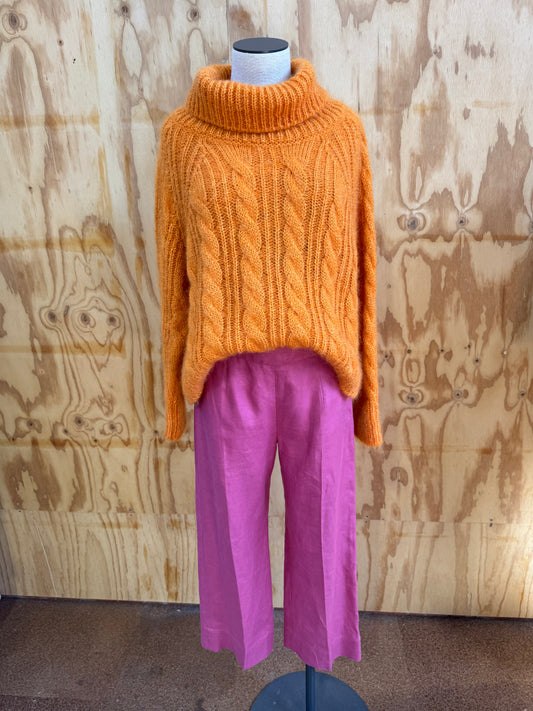 CECILIE BAHNSEN GRAYSON CABLE TURTLENECK - SIZE M/L