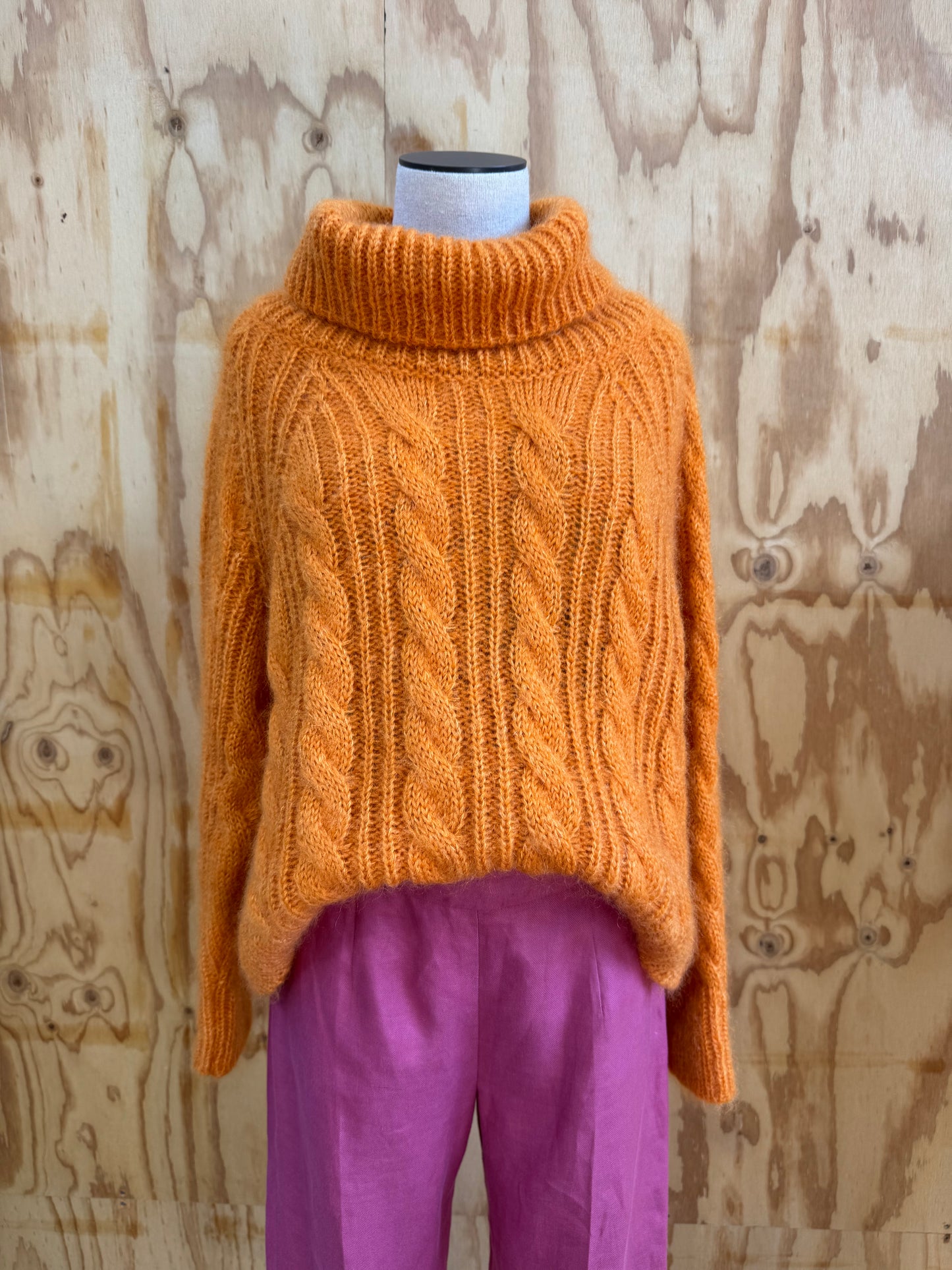 CECILIE BAHNSEN GRAYSON CABLE TURTLENECK - SIZE M/L