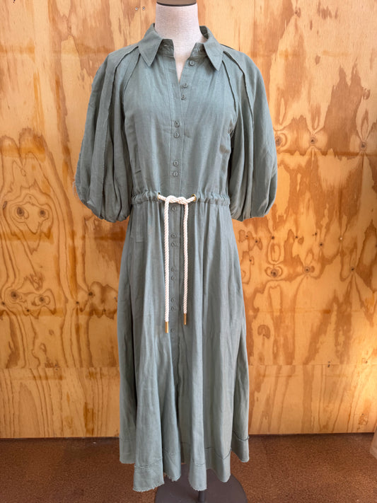 AJE BONJOUR BELTED SHIRT DRESS - SIZE 10