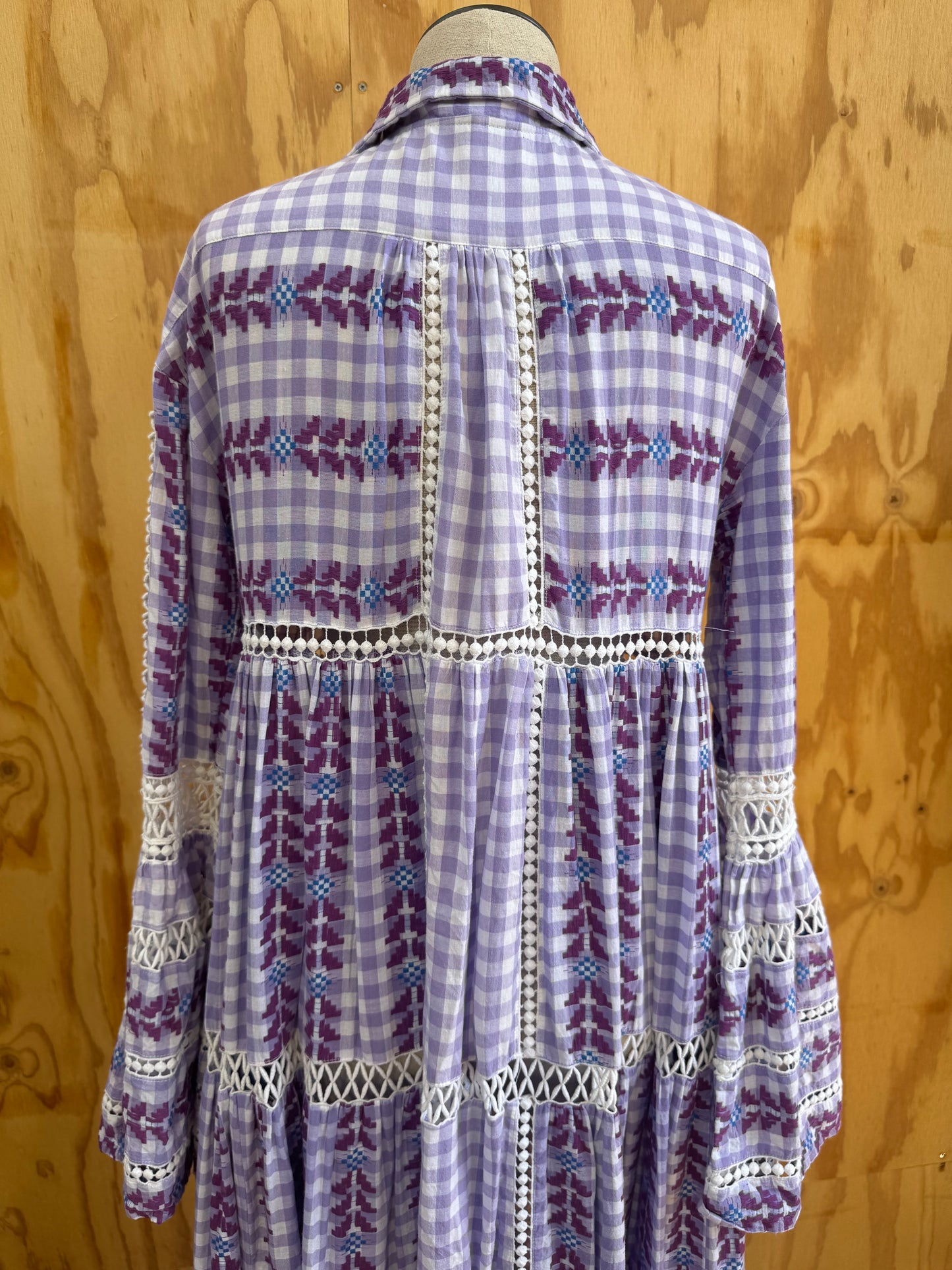 DODO BAR OR GINGHAM JACQUARD MAXI DRESS - SIZE S