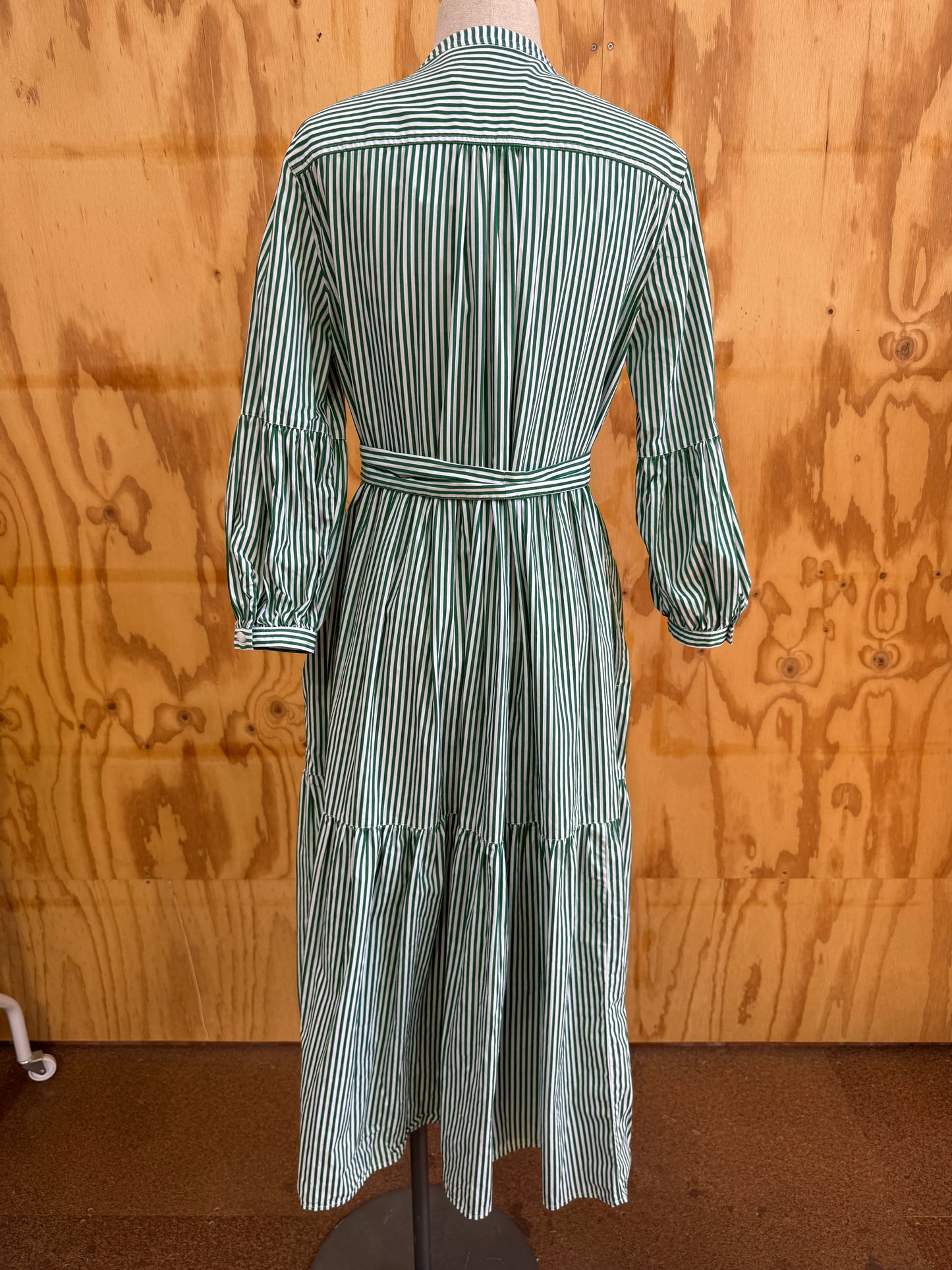 CEFINN STRIPE SHIRT MIDI DRESS - SIZE 10