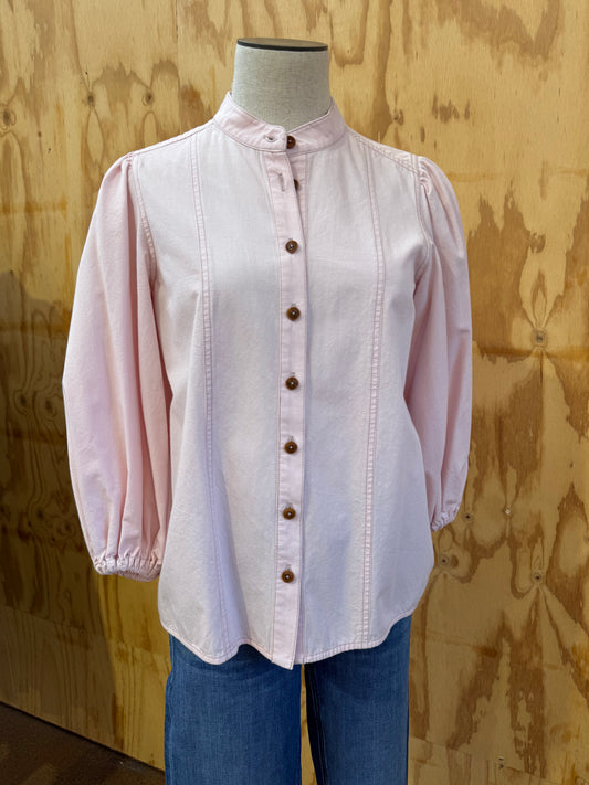AESTAS LONG SLEEVE SHIRT WITH CONTRAST STITCHING - SIZE 0